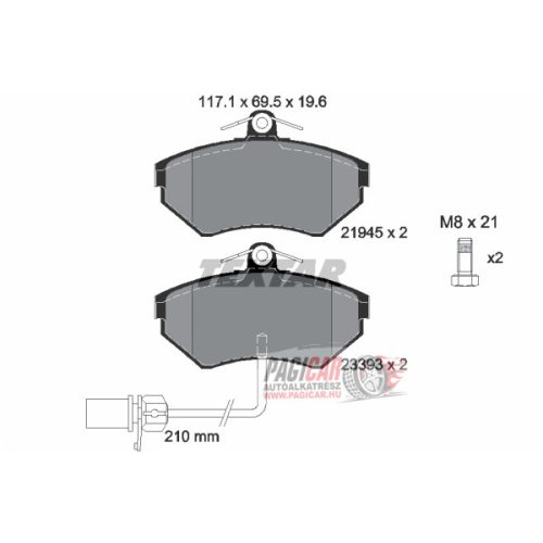 Audi A4-B6 első fékbetét (280mm-es féktárcsához) - Textar (2194504) (+)