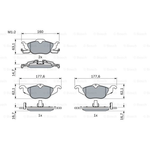 Opel Astra G első fékbetét (4 kerékcsavaros autóba) - Bosch (0986424456)