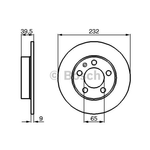 Audi A3 8L1 hátsó féktárcsa (230mm, hűtetlen) - Bosch