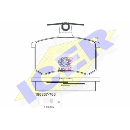 Hátsó fékbetét (Audi A4-B5, 8D-V-168350 alvázszámig) (-) - Icer (180337-700)