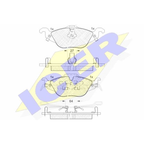 Opel Astra G első fékbetét (4 kerékcsavaros autóba) - Icer (181249)