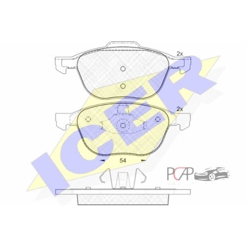 Első fékbetét készlet (Ford Focus 2, 3, Kuga 1, 2...) - Icer (181617)