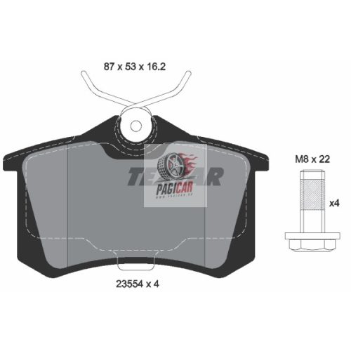 Hátsó fékbetét (Audi A3, A4 B5, Skoda Fabia 1, Vw Bora, Vw Passat B5/B5.5...) (-) - Textar (2355406)