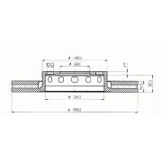 Első féktárcsa, 288mm, hűtött (Audi A4 B5-B6-B7, Audi A6-C5, Vw Passat B5/B5.5 - Hart Premium  SZETT (2db)