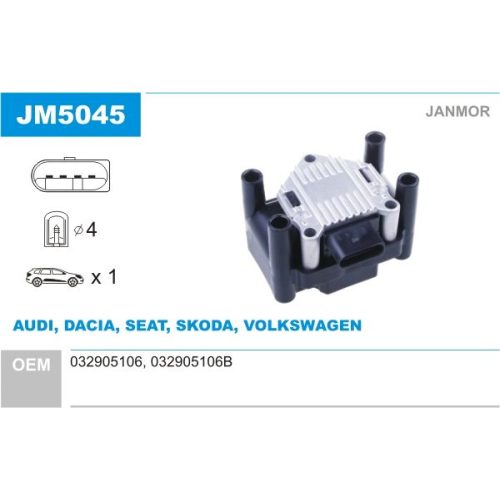 Audi A4-B5 gyújtótrafó - Janmor (JM5045) 